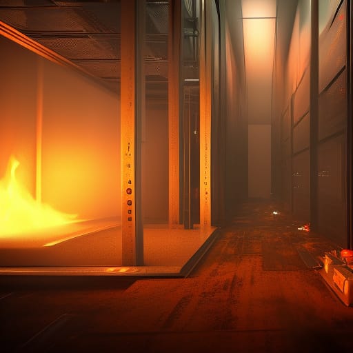 Small fire in a data center as imagined by NightCafe Studio